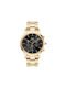 Daniel Wellington Iconic Men's Watch 42mm Chronograph Battery with Gold Stainless Steel Bracelet