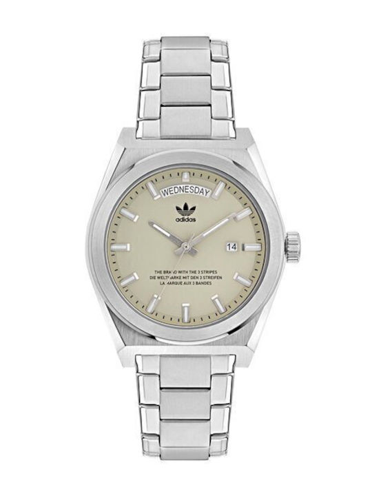 adidas Код Five Мъжки часовник 40мм На батерия Сребърен Метална гривна