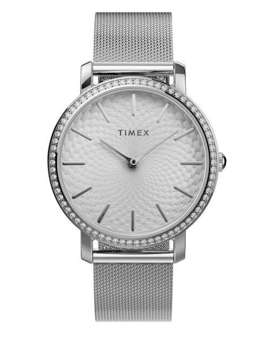 Timex Ρολόι Μπαταρίας με Μεταλλικό Μπρασελέ Timex Ρολόι Μπαταρίας με Μεταλλικό Μπρασελέ