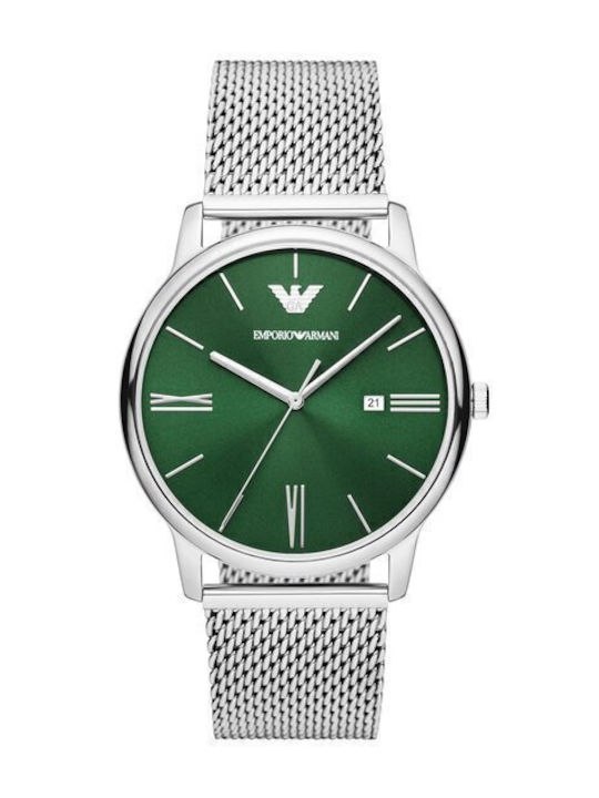 Emporio Armani Minimalist Ceas de Damă cu Argintiu Brățară Metalică