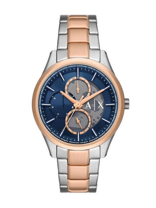 Armani Exchange Γυναικείο Ρολόι 42mm Χρονογράφος Μπαταρίας με Μεταλλικό Μπρασελέ