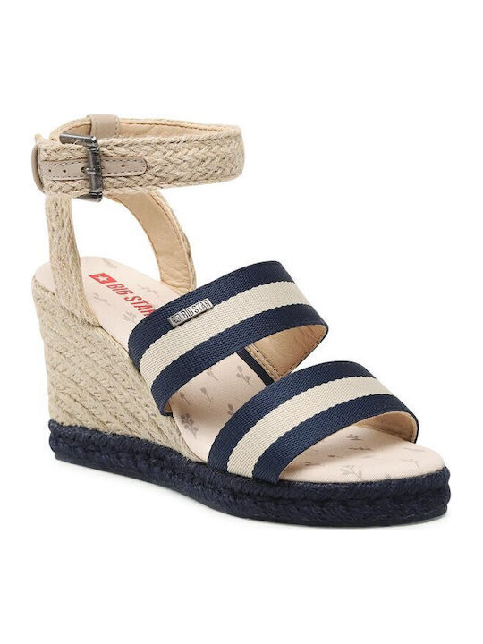 Damenplattformen Navy Blau