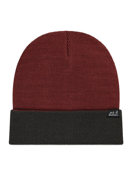 Beanie Frauen Beanie mit Rippstrick in Burgundisch Farbe
