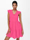 Only May Summer Mini Dress with Ruffle Pink