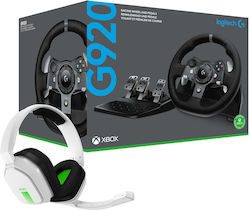 Logitech G920 + Astro A10 Bundle Volan cu Pedale pentru PC / XBOX One / Xbox Series X/S cu 900° Grade de Rotire