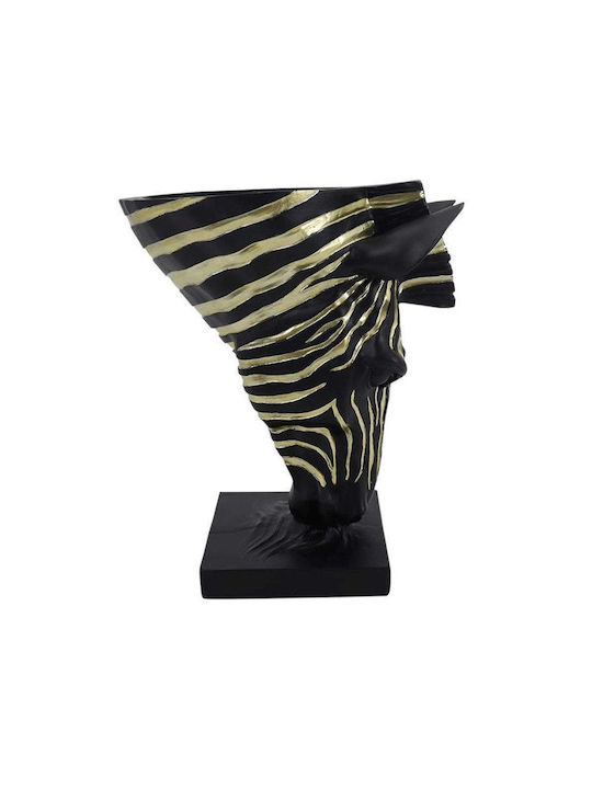 Fylliana Διακοσμητικό Βάζο Γυάλινο Zebra Μαύρο 21.5x5xΥ25.5cm