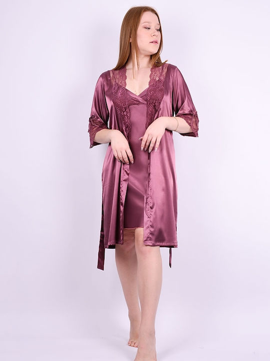 Sweet Secret De iarnă Set Pijamale pentru Femei Satin Purple