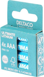 Deltaco Μπαταρίες Λιθίου AAA 1.5V 4τμχ Deltaco Μπαταρίες Λιθίου AAA 1.5V 4τμχ