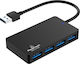 Powertech Hub 4 Θυρών USB 3.0 με σύνδεση USB-A