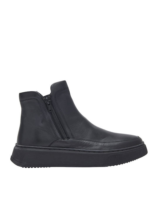Leather Women's Ankle Boots Black