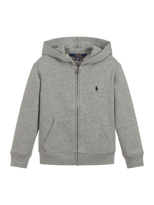 Athletic Kids Sweatshirt Cardigan Gray