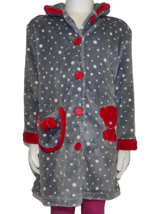 Lydia Creations Kids' Robe Winter Fleece Gray