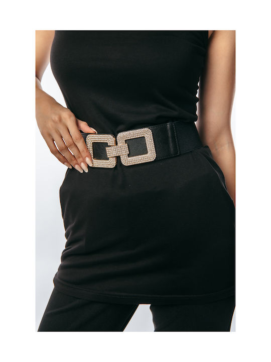 Dress Up Elastic Women's Belt Black