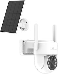 Powertech IP Камера за Наблюдение Wi-Fi 4MP Full HD+ Водоустойчива на Батерии с Двупосочна Комуникация и Фенер 3.6мм