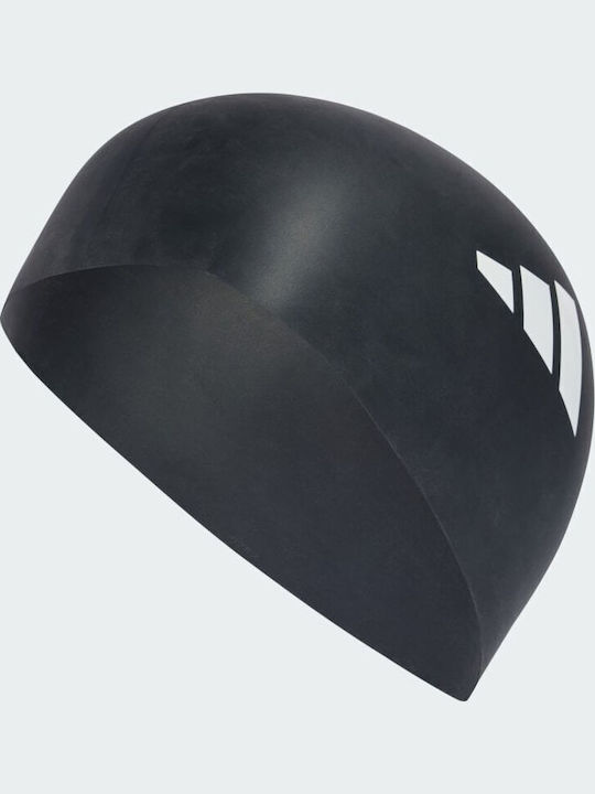 adidas 3-Stripes Silicone Adults Swimming Cap Black