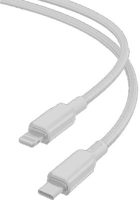 XO NB-Q250A USB-C to Lightning Cable 27W Λευκό 1m (16.005.0271)
