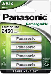 Panasonic Rechargeable Battery AA Ni-MH 2450mAh 4pcs