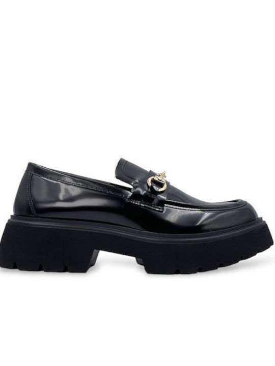 Exe Patent Leather Women's Moccasins in Black C...