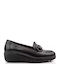 Leather Women's Moccasins in Black Color