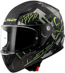 LS2 Rapid Ii Ff353 Pirates Hora Matt Titanium Motorradhelm Volles Gesicht ECE 22.06 1300gr