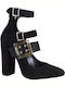 Decollete Donna Leder Pumps Schwarz