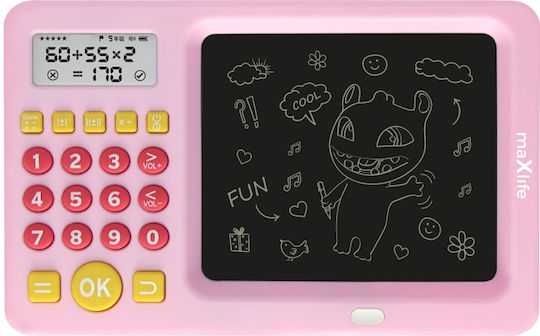 Maxlife Elektronisches Notizbuch mit Taschenrechner Tafel Pink