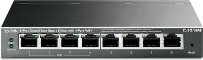 TP-LINK TL-SG108PE v5 Gestionat L2 PoE Switch cu 8 Porturi Gigabit (1Gbps) Ethernet