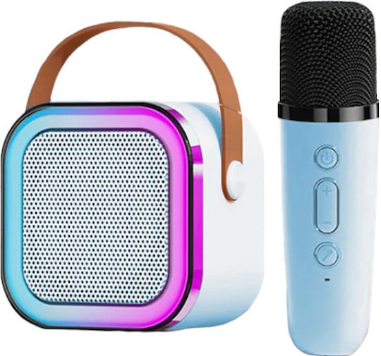 Boxă Karaoke cu Microfon Wireless și Efecte de Iluminare K12 810279_bl Albastră