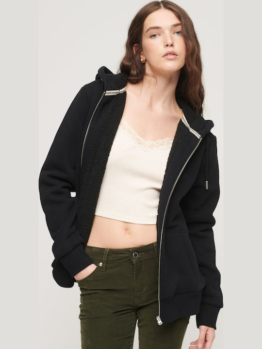 Superdry Borg Γυναικεία Ζακέτα Φούτερ με Κουκού...
