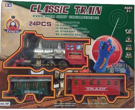 Blue Toys Railway Set with Train with Sound and Light for 3+ years+ Years