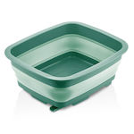 Folding Rectangular Silicone Cleaning Bucket 37x31.5x7cm 9lt Green