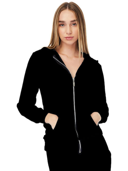 Minerva Winter Damen Baumwolle Pyjama-Jacke Black