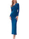 Maxi Abendkleid mit Tränen in Teal