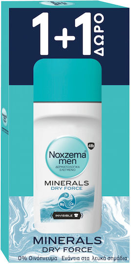 Noxzema Minerals Dry Force Αποσμητικό σε Roll-On 2x50ml