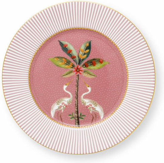 PiP Studio La Majorelle Plate Desert made of Porcelain Pink with Diameter 17cm