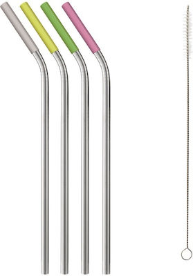 Koala Straws Metal Multicolored 5pcs