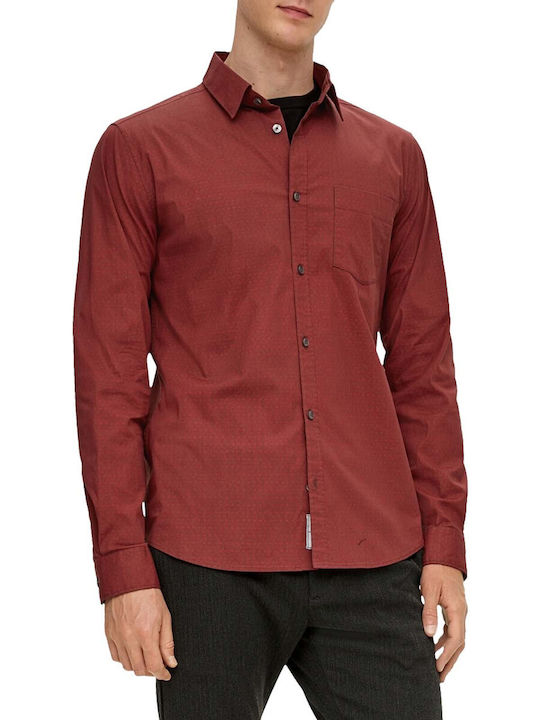 S.Oliver Men's Shirt Long Sleeve Red.