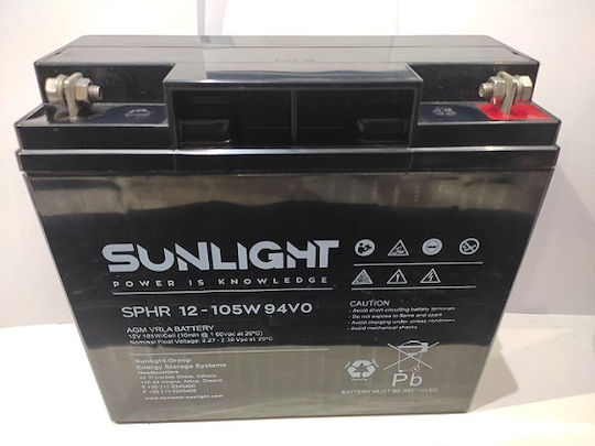 SunLight SPHR 12V-105W Μπαταρία UPS με Χωρητικότητα 19.4Ah και Τάση 12V