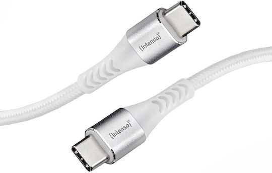 Intenso C315C Braided USB 2.0 Cable USB-C male - USB-C 60W PD Λευκό 1.5m 7901002