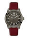 Guess Crescent Ceas bărbătesc 44mm Baterie cu Brățară din metal Burgundy