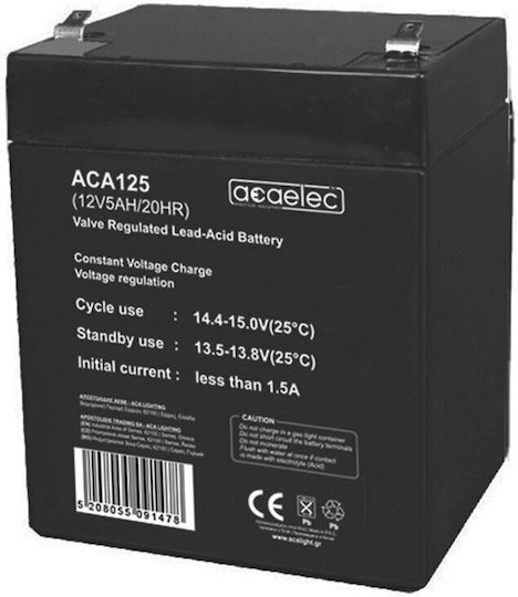 Aca ACA125 Μπαταρία UPS με Χωρητικότητα 5Ah και Τάση 12V