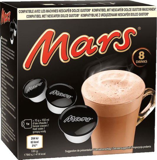 Nescafe Chocolate Capsules Mars Caramel Compatible with Dolce Gusto Machine 8caps