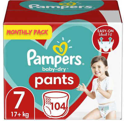 Pampers Diaper Pants Pants Pants No. 7 for 17+ kgkg 104pcs