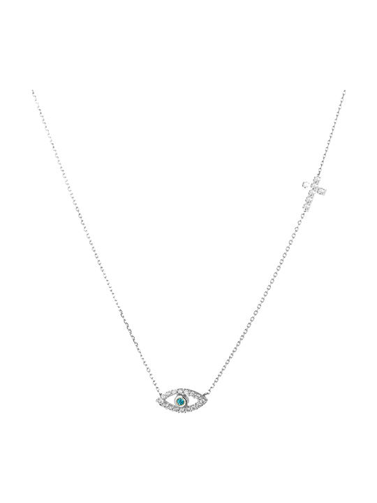 Necklace Eye from White gold 14K