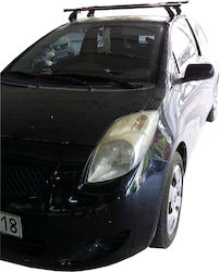 GS Μπάρες Οροφής Ατσάλινες για Toyota Yaris 3D (Σετ με πόδια και κλειδαριά) Ασημί
