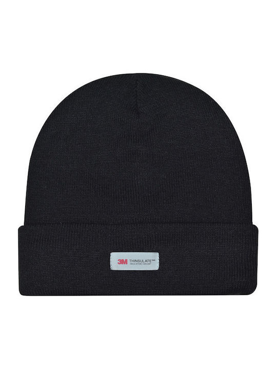 Beanie Unisex Fleece Σκούφος Πλεκτός σε Μαύρο χρώμα