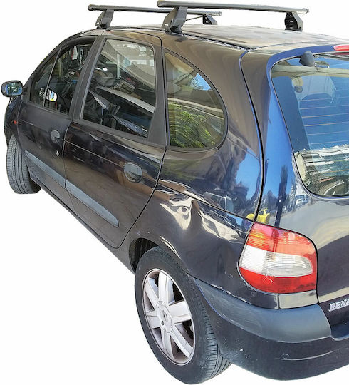 Menabo Метални Таванни Стелки За Автомобил За Renault Панорамен 1996-2003 С Крака За Покривен Багажник И Заключване Черни МП.RSCENIC.07