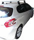 Menabo Aluminum Car Roof Bars for Peugeot 208 5D Set with Roof Rack Legs and Lock Silver M.P208.13