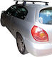 Menabo Metallic Car Roof Bars for Nissan Almera 3D Set with Roof Rack Legs and Lock Silver