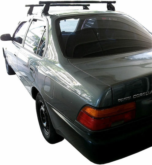Menabo Car Roof Bars Steel for Toyota Corolla 4D 1992-1997 Set with Roof Rack Legs Silver
